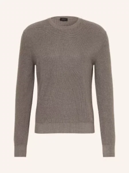 Brioni Sweter Z Jedwabiem I Kaszmirem grau
