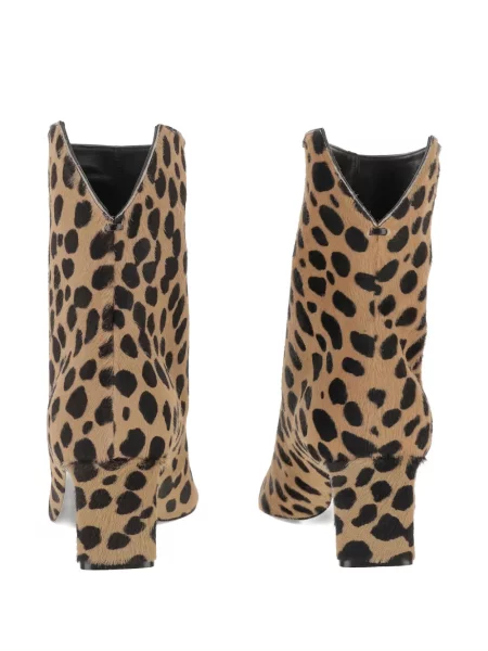 Cizme scurte Khaite cu imagine cu model leopard maro