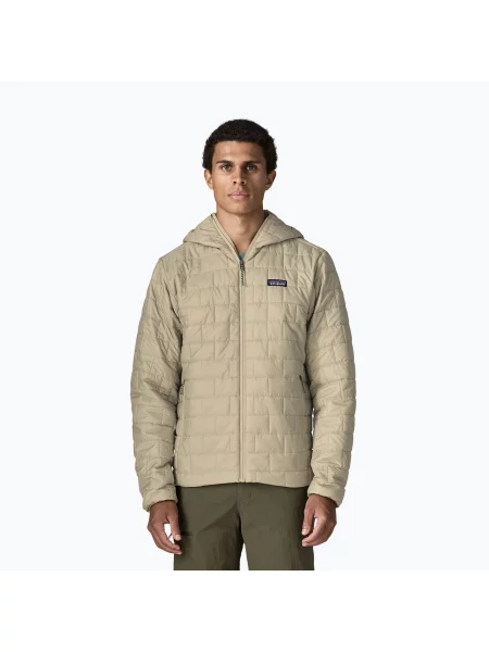 Geacă izolată pentru bărbați Patagonia Nano Puff Hoody weathered stone
