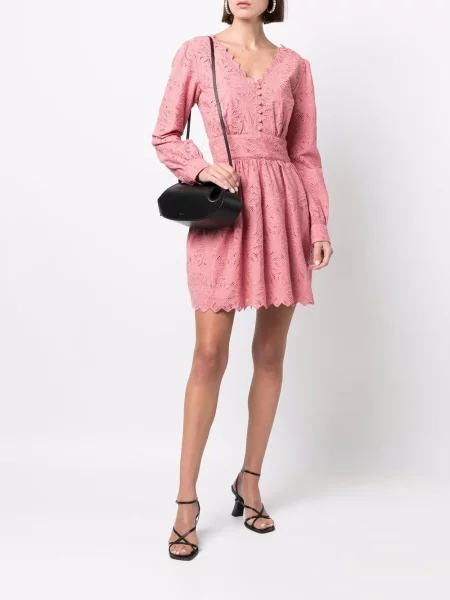 Šaty Michael Kors s výšivkou růžové