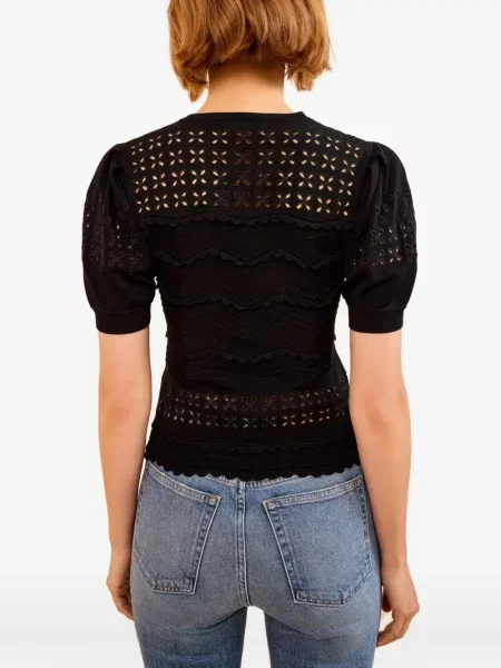 Top Ulla Johnson cu volane negru