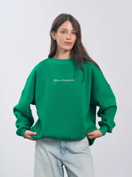 Свитшот Ricamare зеленый