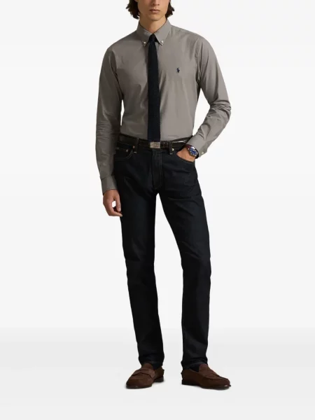 Dlouhá pruhovaná s límcem kšiltovka Polo Ralph Lauren modrá