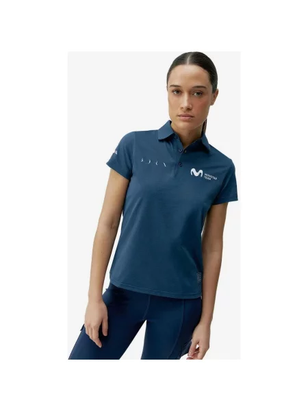 Koszulka polo Born Living Yoga Movistar Team krótki rękaw granatowa S niebieska