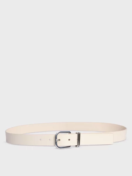 Кожаный ремень Tommy Jeans бежевый