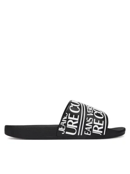 Klapki Versace Jeans Couture z autografem czarne