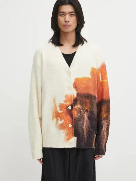 Cardigan de lana Graphic bej