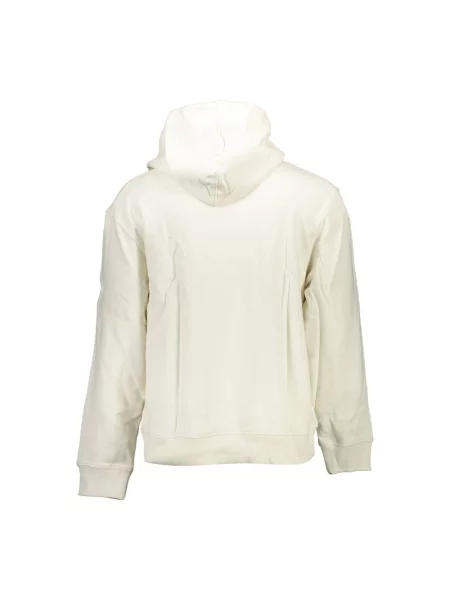Bluza z kapturem Calvin Klein Jeans z kapturem z długim rękawem biała