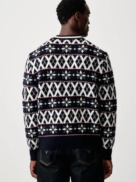 Tommy Hilfiger Sweter Kolorowy granatowy