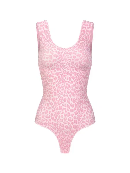 Cfab Alakformáló body Tank Bodysuit Sculpting Shapewear mit String fáradt rózsaszín