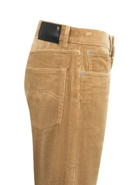 Blugi R13 de catifea cord maro