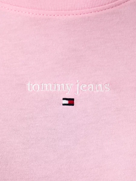 Tommy Jeans блуза с дълги ръкави дамска с розово