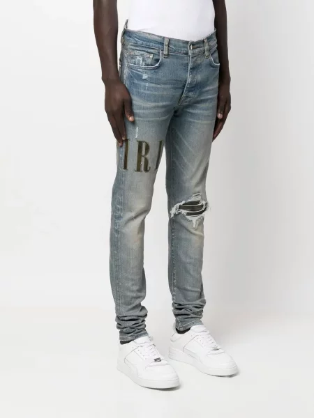Κοκαλιάρης skinny τζιν Amiri με φθαρμένο εφέ μπλε