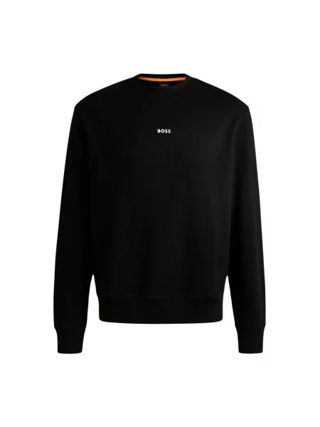Bluza Boss Orange z długim rękawem z dekoltem w kształcie litery U czarna