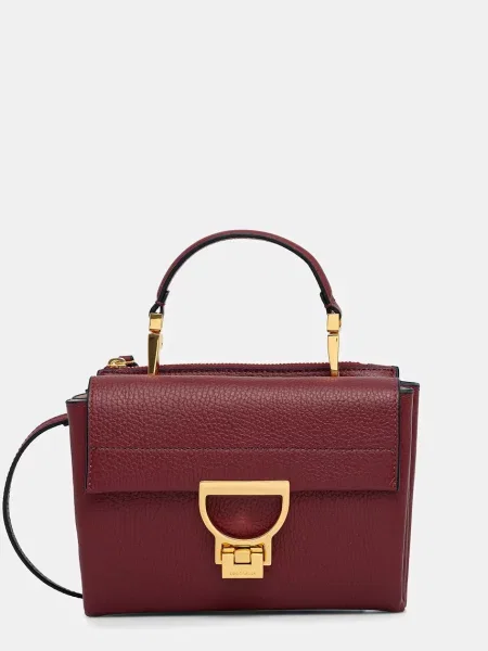 Mała torebka skórzana Coccinelle skórzana fioletowa