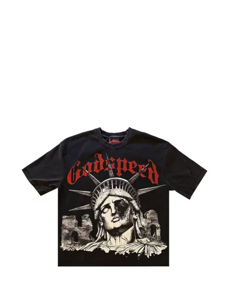 Tricou Godspeed cu imagine negru