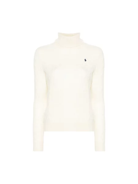 Polo Ralph Lauren Wełniany sweter z zawartością kaszmiru Kobiety Kaszmir jednolity S biały