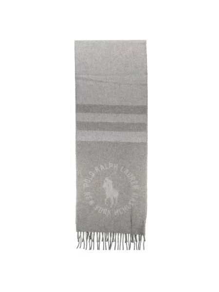 Szal Ralph Lauren wełniana klasyczna szara