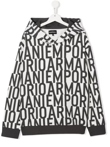 Bluza z kapturem dziecięca Emporio Armani biała
