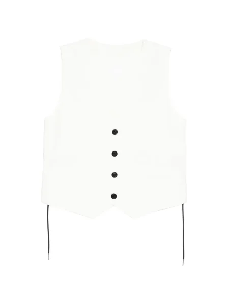 Marynarka Sacai bez rękawów z dekoltem w serek biała