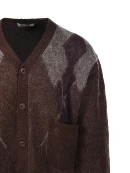 Cardigan Coor cu model argyle maro