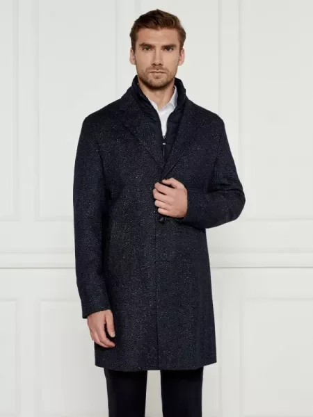 BOSS BLACK Palton 2 în 1 Hyde cu adaos de lână negru