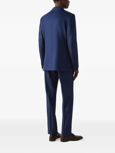 Vuneni odgovarati odijelo Zegna karirani plava