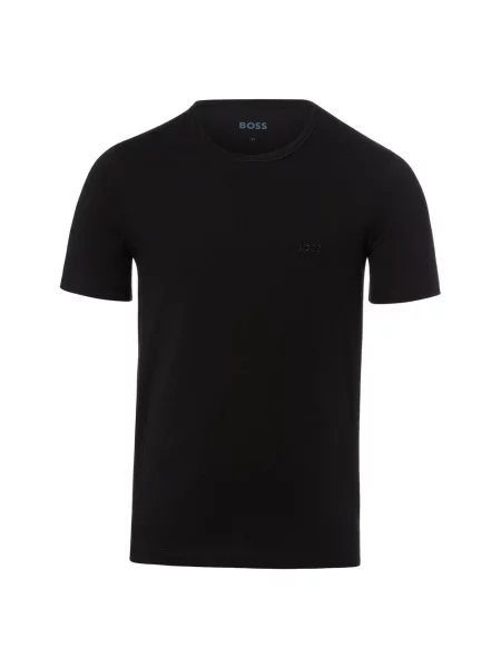 T-shirt z wyhaftowanym logo w zestawie 3 szt. model ‘Classic’ Boss czarna