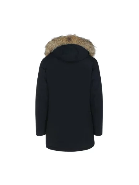 Płaszcz Woolrich z kapturem niebieski