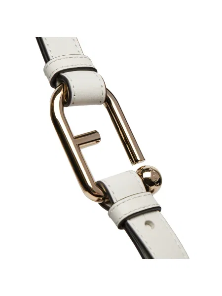 Кожена чанта Furla сиво