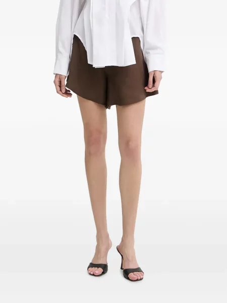 Pantaloni scurți Haveone cu talie înaltă maro