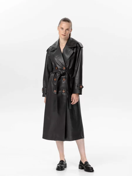 Тренч a LOT шкіра/штучна шкіра коричневий