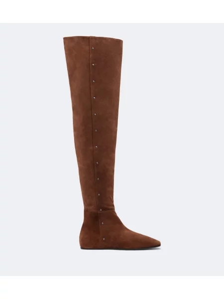 Cizme Max Mara din piele de căprioară cu tepi maro