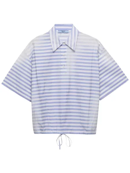 Polo Prada w paski popelinowe niebieskie