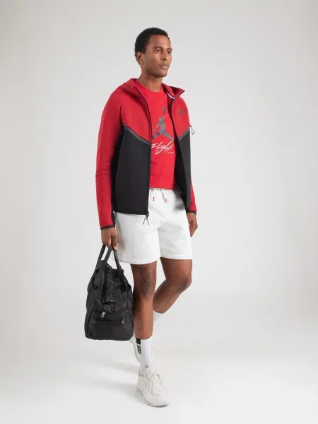 Nike Sportswear Tepláková bunda Tech Fleece tmavosivá / červená čierna