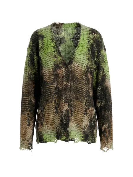 Cardigan R13 zdrențuiți verde