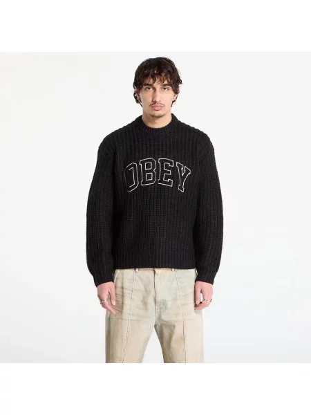 Svetr OBEY Collegiate Sweater Black Multi L černý