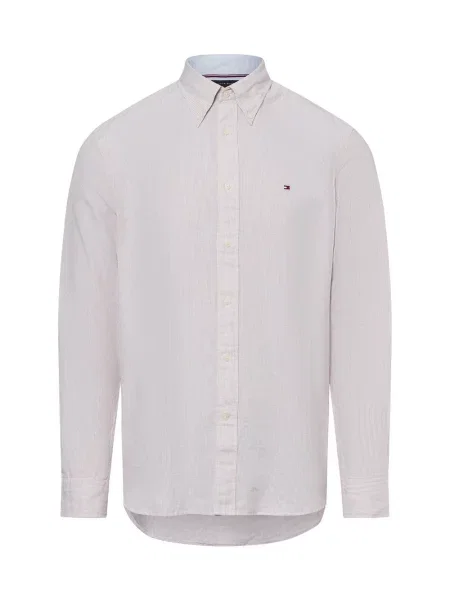Tommy Hilfiger koszula casual z zawartością lnu Mężczyźni Regular Fit w M beżowy