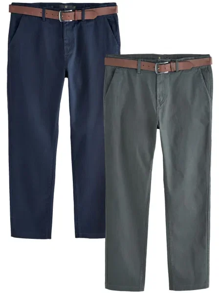 Next Chino hlače temno / zelena modra