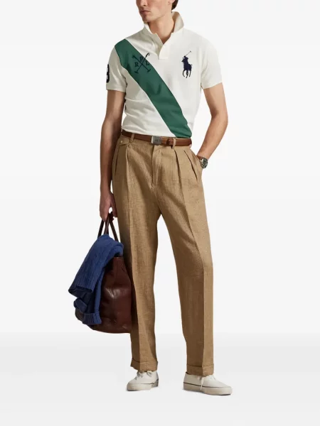 Szerokie polo Polo Ralph Lauren z przetarciami w paski czarne