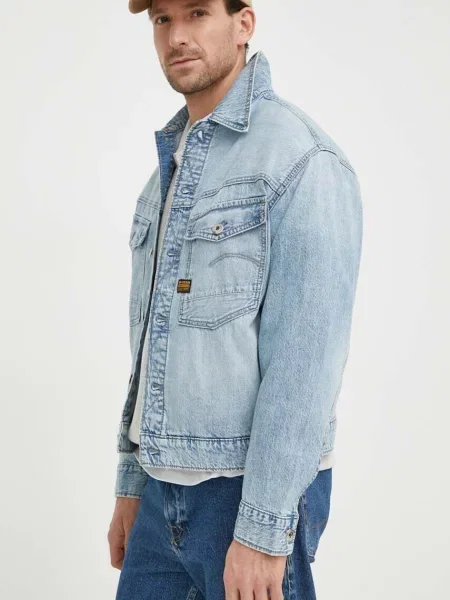 G-Star Raw geaca jeans barbati de tranzitie albastru
