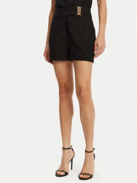 Morgan pantaloni scurți SHOU.F uni high waist SHOU.F negru