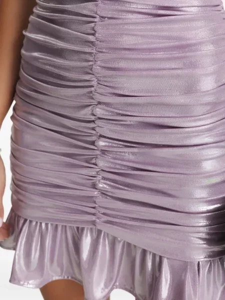 Rochie mini Cuanna cu volane de costum violet