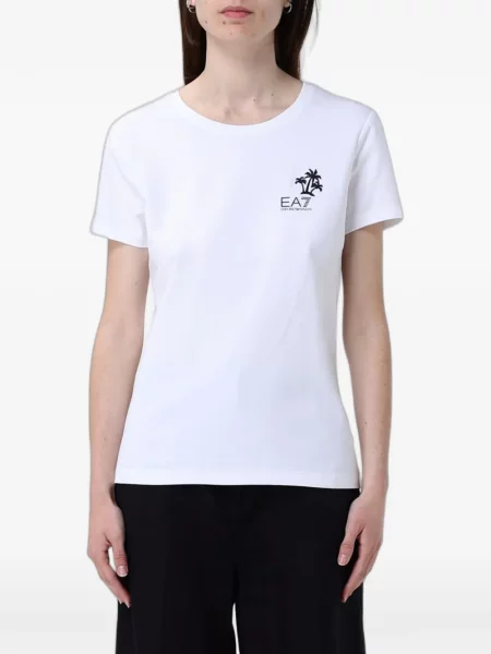 Tricou Ea7 Emporio Armani cu autograf alb