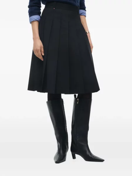 Fustă midi Tommy Hilfiger în linie A negru