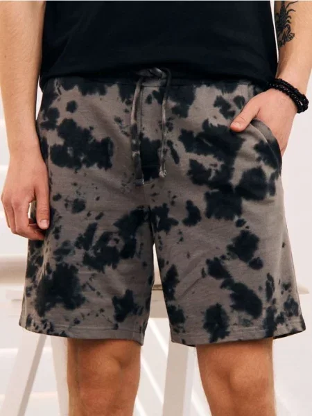 Sinsay Szorty z motywem tie-dye szary