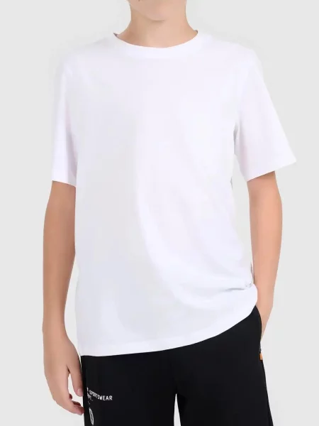 T-shirt gładki chłopięcy 4F biała