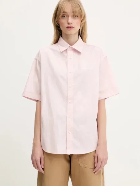 Carhartt WIP cămașă din S/S Jaxon Shirt cu guler clasic regular roz