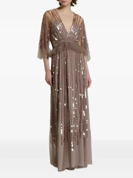 Rochie maxi Alberta Ferretti cu paiete roz