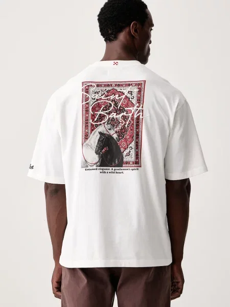 Saint Barth tricou pentru bărbați din alb